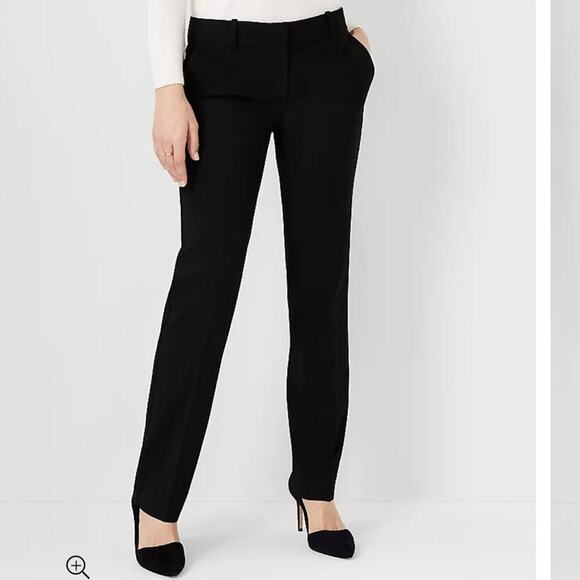 Ann Taylor The Straight Pant In Seasonless Stretch Black Women’s Size 12 NWOT - Picture 1 of 10